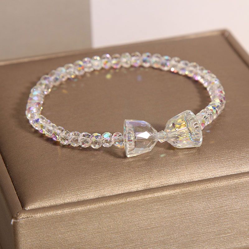 White crystal bracelet female ins niche original design light luxury bell bracelet gift bracelet for student girlfriends