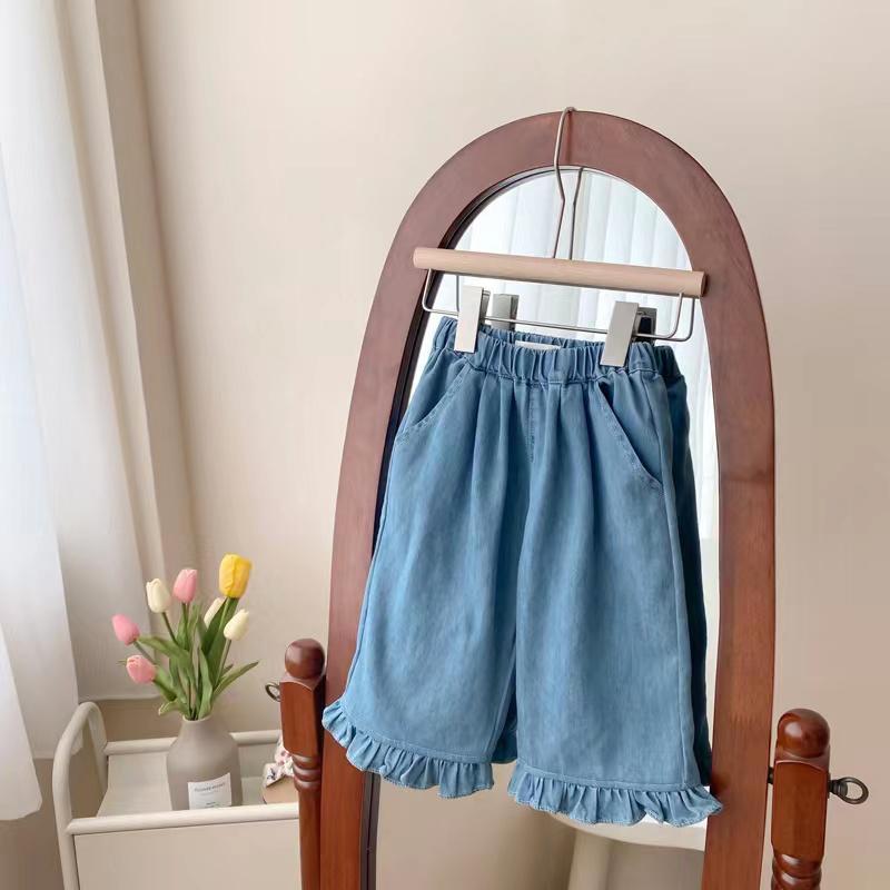 Girls' pants, summer thin casual pants, children's fashionable jeans, baby girl's summer wear anti-mosquito pants