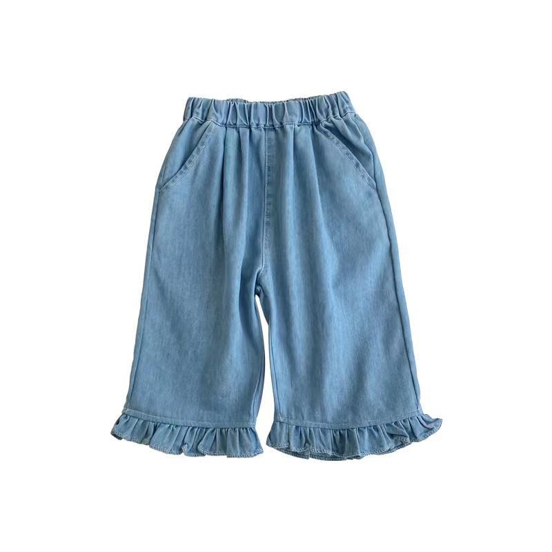 Girls' pants, summer thin casual pants, children's fashionable jeans, baby girl's summer wear anti-mosquito pants