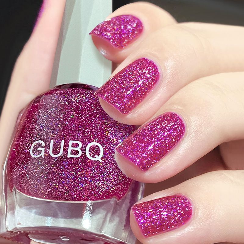 Nail polish new waterproof manicure oil is fresh, non-peelable, baked, fast-drying, neon, purple, bright, flashing, flashing, student