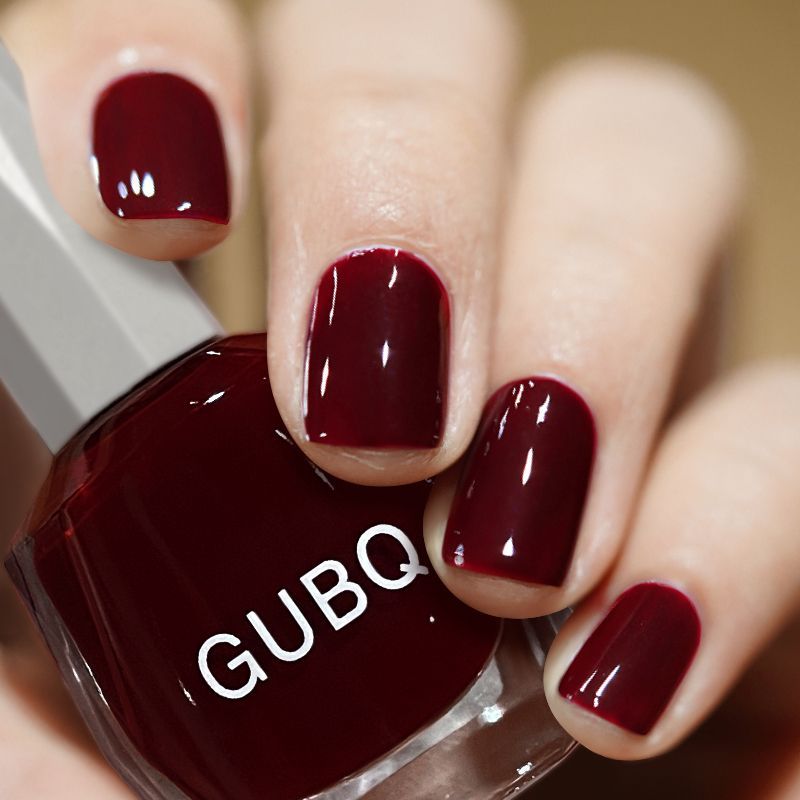 Large-capacity new nail polish set cherry wine red whitening no-baking quick-drying waterproof easy-to-apply nail polish micro glue