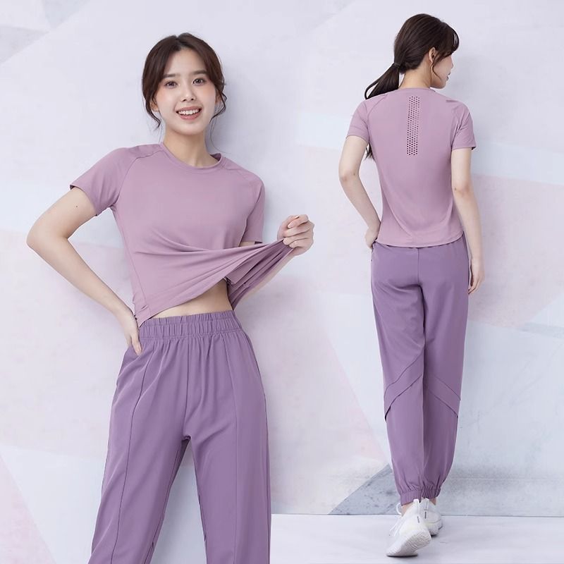 Vanstick running sports suit women's new quick-drying thin outdoor fitness clothing slim slimming yoga clothing
