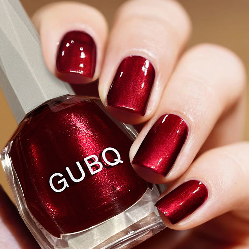 Quick-drying nail polish pearlescent wine red burst sparkling sparkling no-bake manicure polish large bottle waterproof mirror student popular color