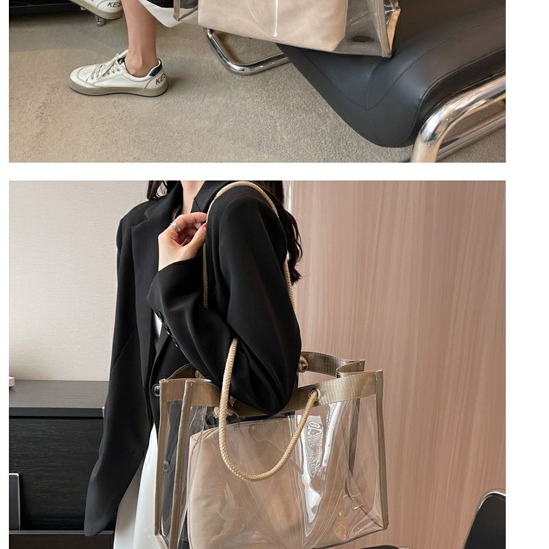 Large-Capacity Transparent Bag Women'S New Trendy PVC Mother-In-Law Jelly Bag