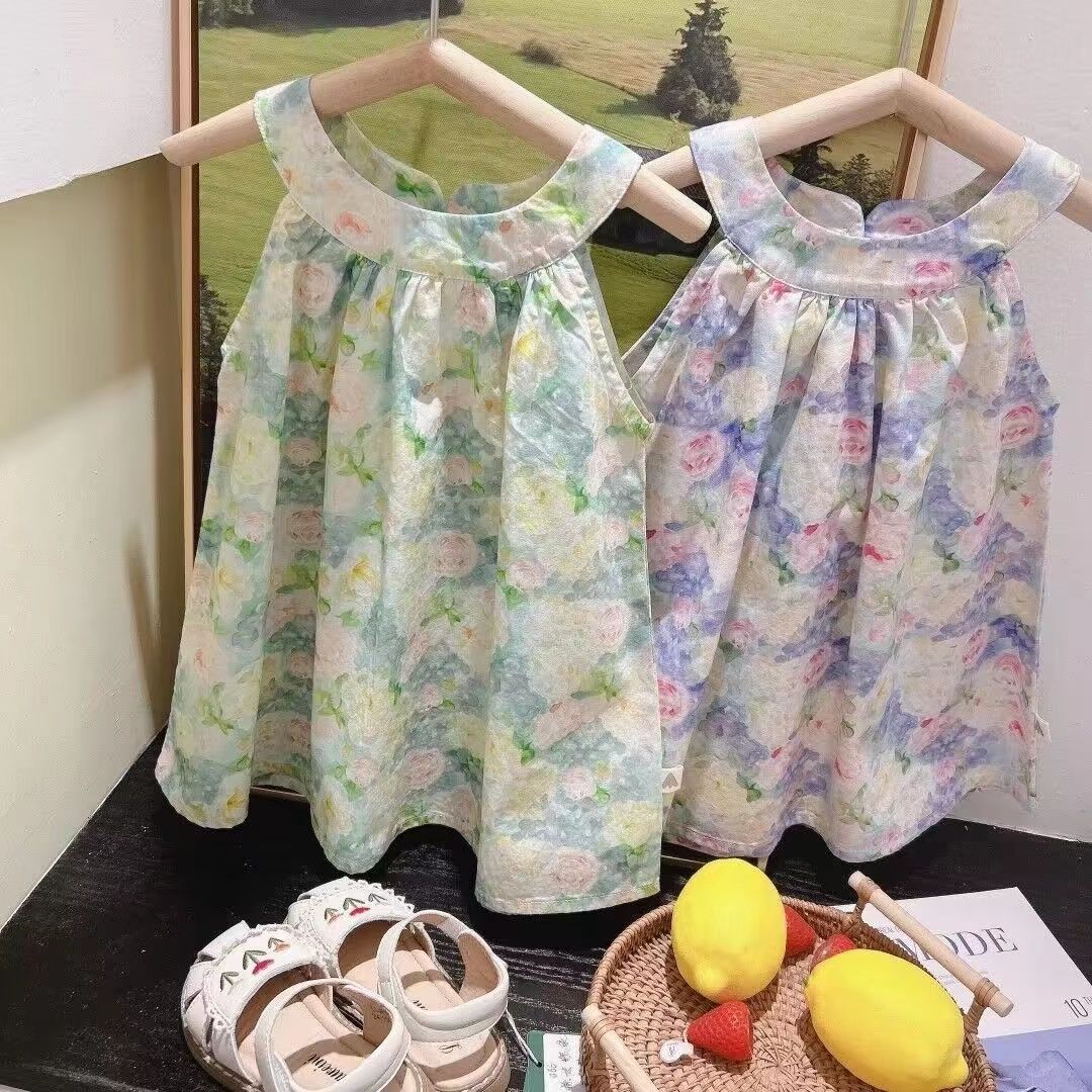 Girls Summer Princess Dress  New Children's Suspender Cute Sweet Dress Baby Princess Style Halter Dress