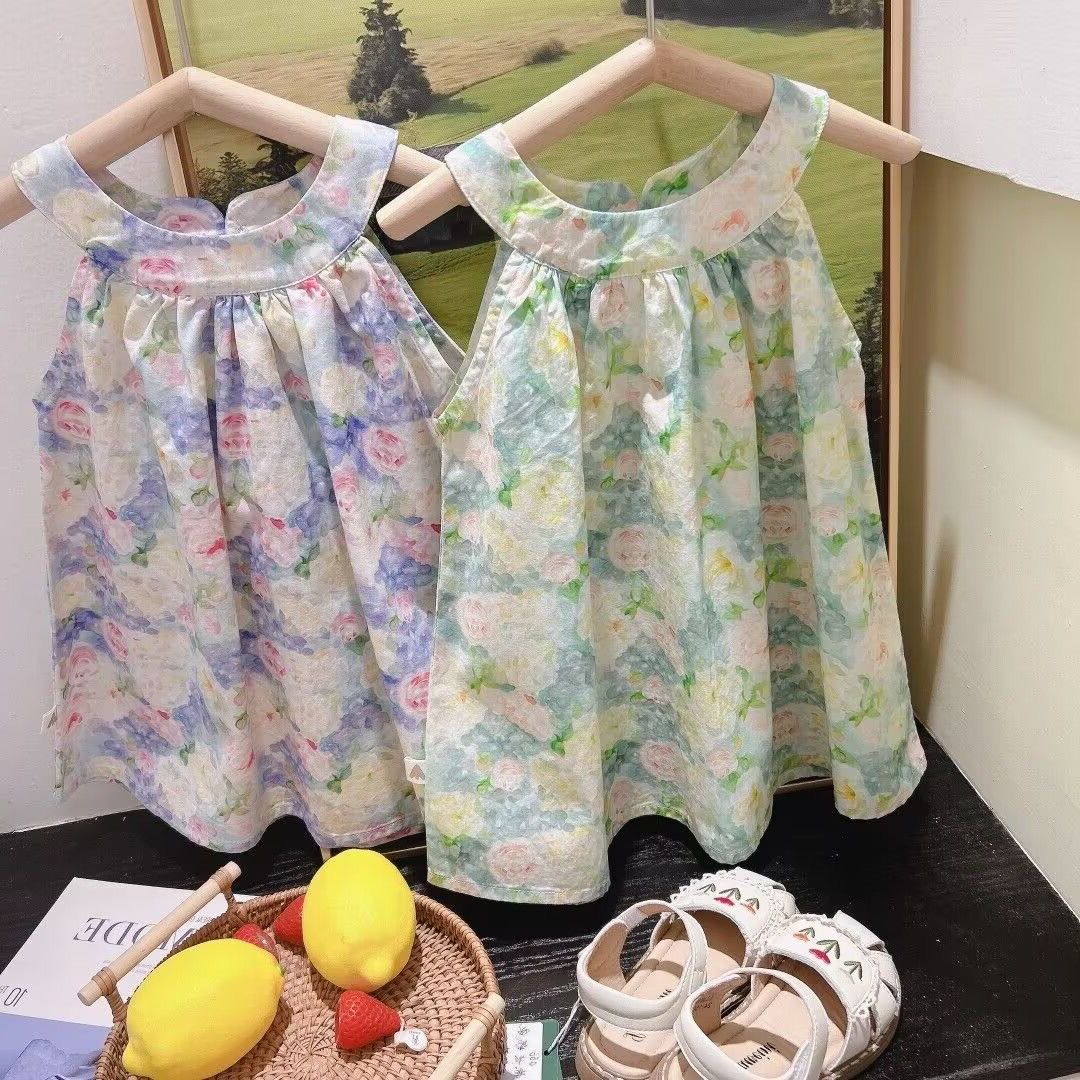 Girls Summer Princess Dress  New Children's Suspender Cute Sweet Dress Baby Princess Style Halter Dress