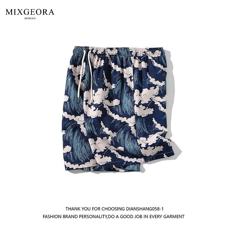 MIX GEORA beach pants men's summer quick-drying seaside spray shorts trendy brand loose five-point couple large pants