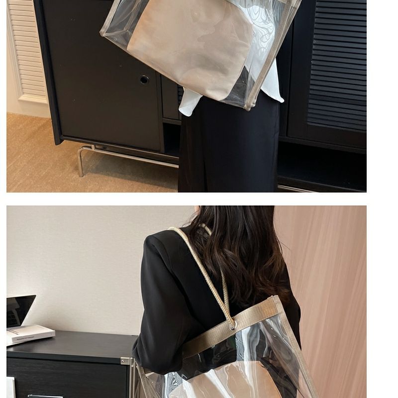 Large-Capacity Transparent Bag Women'S New Trendy PVC Mother-In-Law Jelly Bag