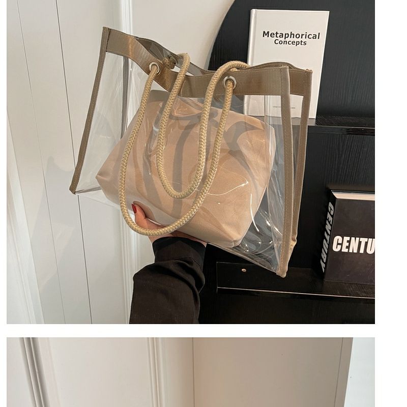 Large-Capacity Transparent Bag Women'S New Trendy PVC Mother-In-Law Jelly Bag