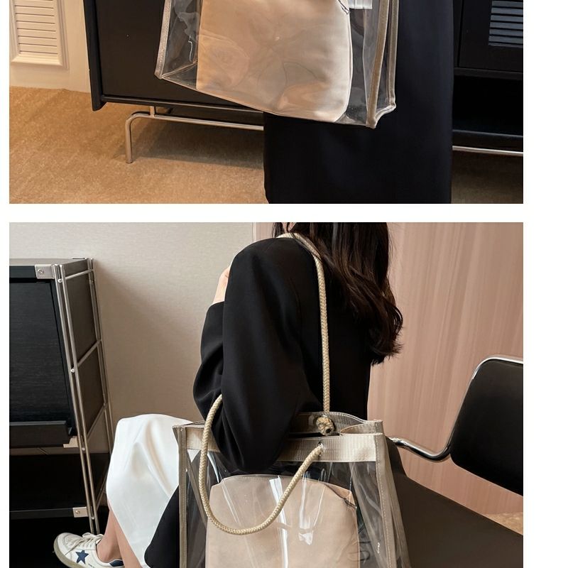 Large-Capacity Transparent Bag Women'S New Trendy PVC Mother-In-Law Jelly Bag