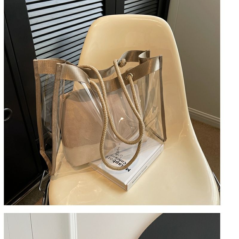 Large-Capacity Transparent Bag Women'S New Trendy PVC Mother-In-Law Jelly Bag