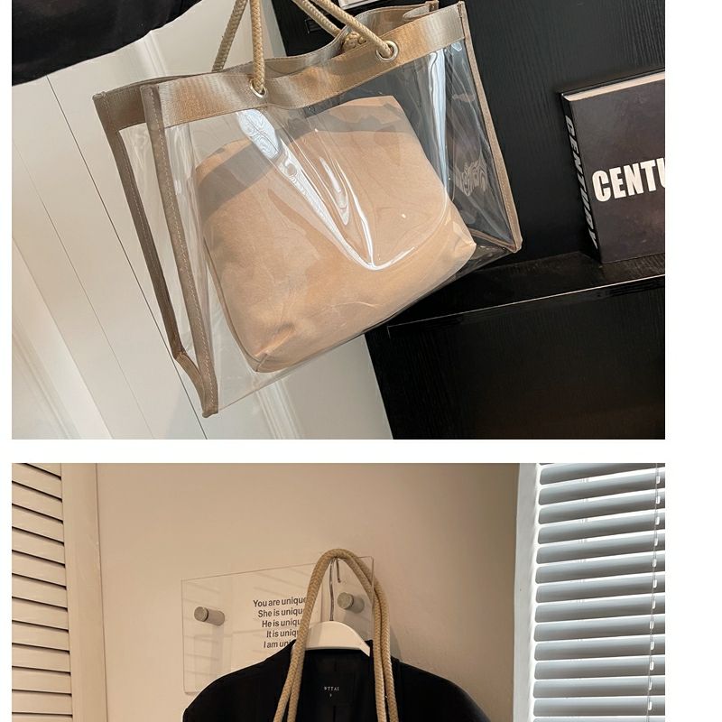 Large-Capacity Transparent Bag Women'S New Trendy PVC Mother-In-Law Jelly Bag