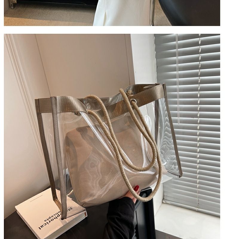 Large-Capacity Transparent Bag Women'S New Trendy PVC Mother-In-Law Jelly Bag
