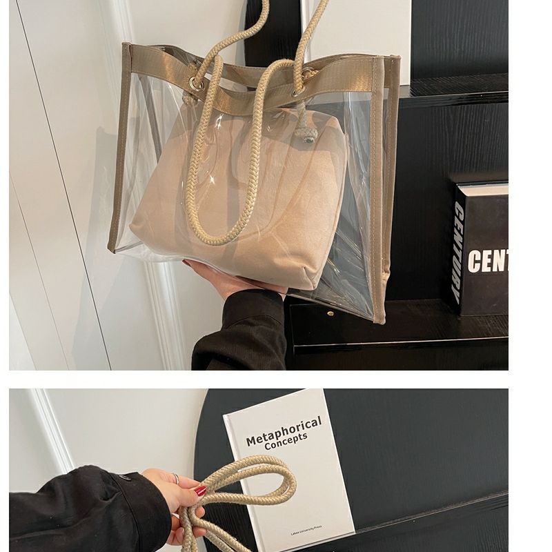 Large-Capacity Transparent Bag Women'S New Trendy PVC Mother-In-Law Jelly Bag