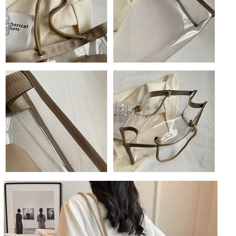 Large-Capacity Transparent Bag Women'S New Trendy PVC Mother-In-Law Jelly Bag