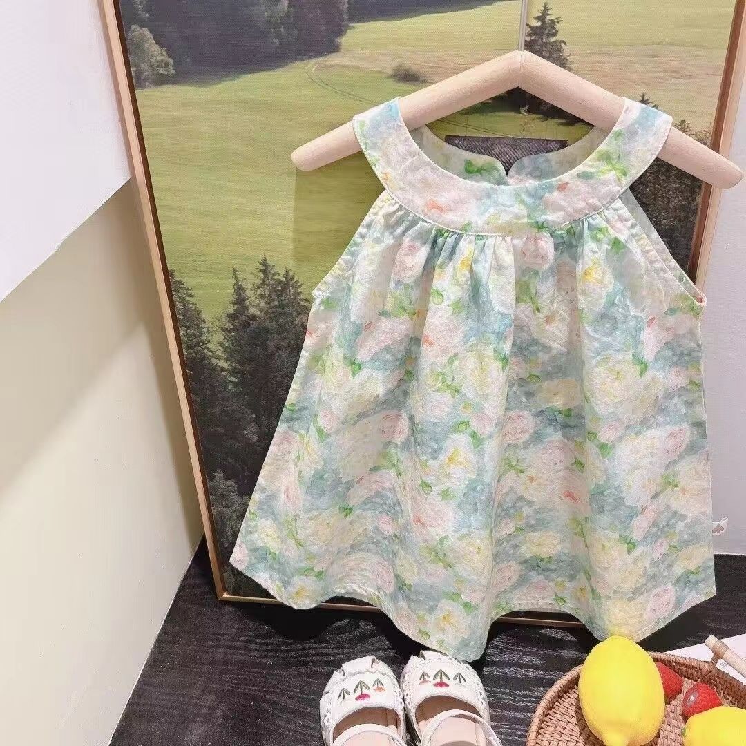 Girls Summer Princess Dress  New Children's Suspender Cute Sweet Dress Baby Princess Style Halter Dress