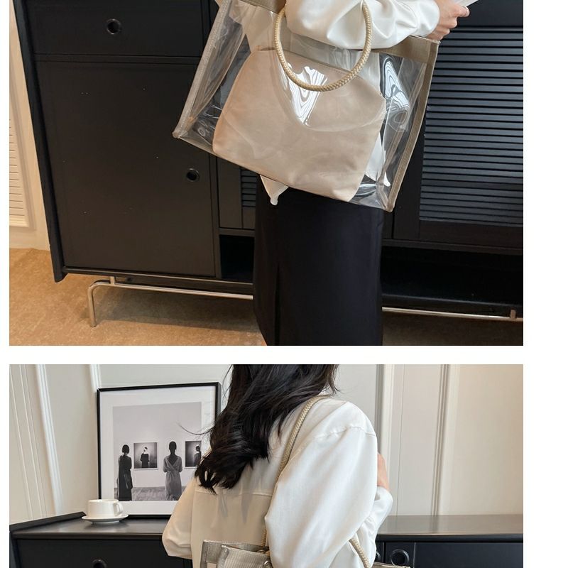 Large-Capacity Transparent Bag Women'S New Trendy PVC Mother-In-Law Jelly Bag