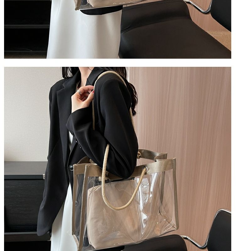 Large-Capacity Transparent Bag Women'S New Trendy PVC Mother-In-Law Jelly Bag