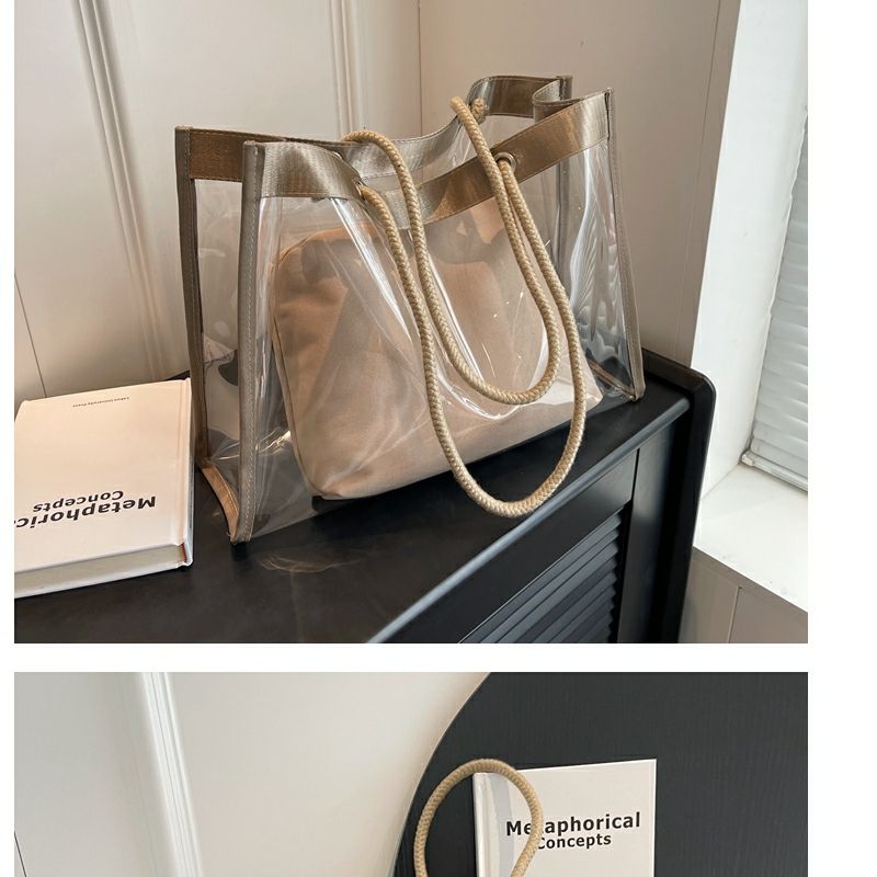 Large-Capacity Transparent Bag Women'S New Trendy PVC Mother-In-Law Jelly Bag