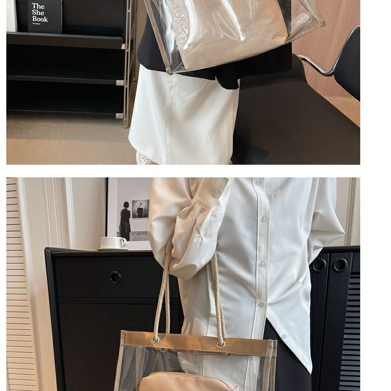 Large-Capacity Transparent Bag Women'S New Trendy PVC Mother-In-Law Jelly Bag