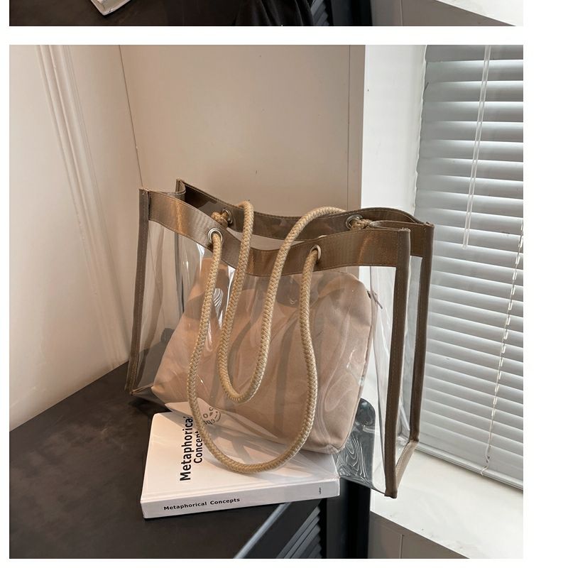 Large-Capacity Transparent Bag Women'S New Trendy PVC Mother-In-Law Jelly Bag
