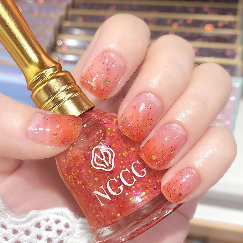 Popular color new thorn rose nail polish no-baking nail polish set sequins all-match student net red can not be peeled