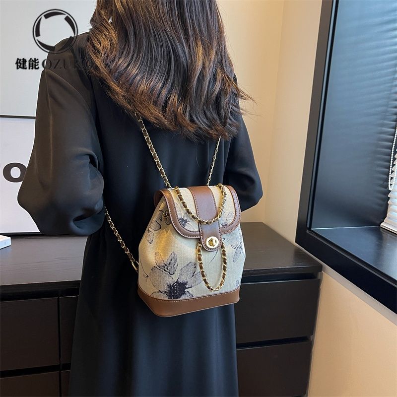  new ins wind Korean niche small fragrance chain backpack students commuting all-match backpack