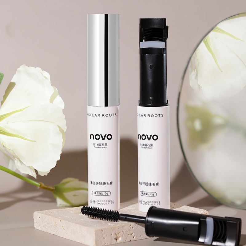 NOVO睫毛膏睫毛夾二合一纖長濃密卷翹防水持久不掉色學生打底定型