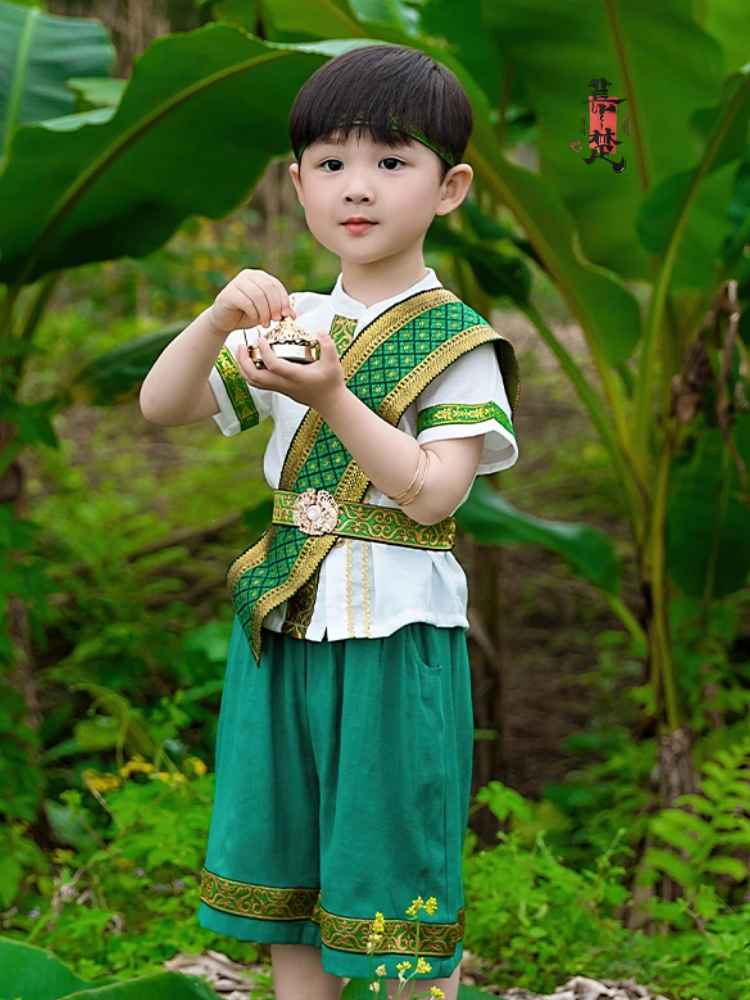 Boys summer Chinese style Dragon Boat Festival new Chinese style ethnic minority costumes national trend boys ethnic style Dai costumes