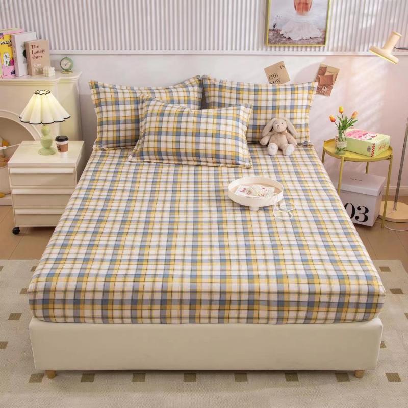 全水洗棉床笠单件田园风磨毛防滑单床罩席梦思单人印花床垫保护套