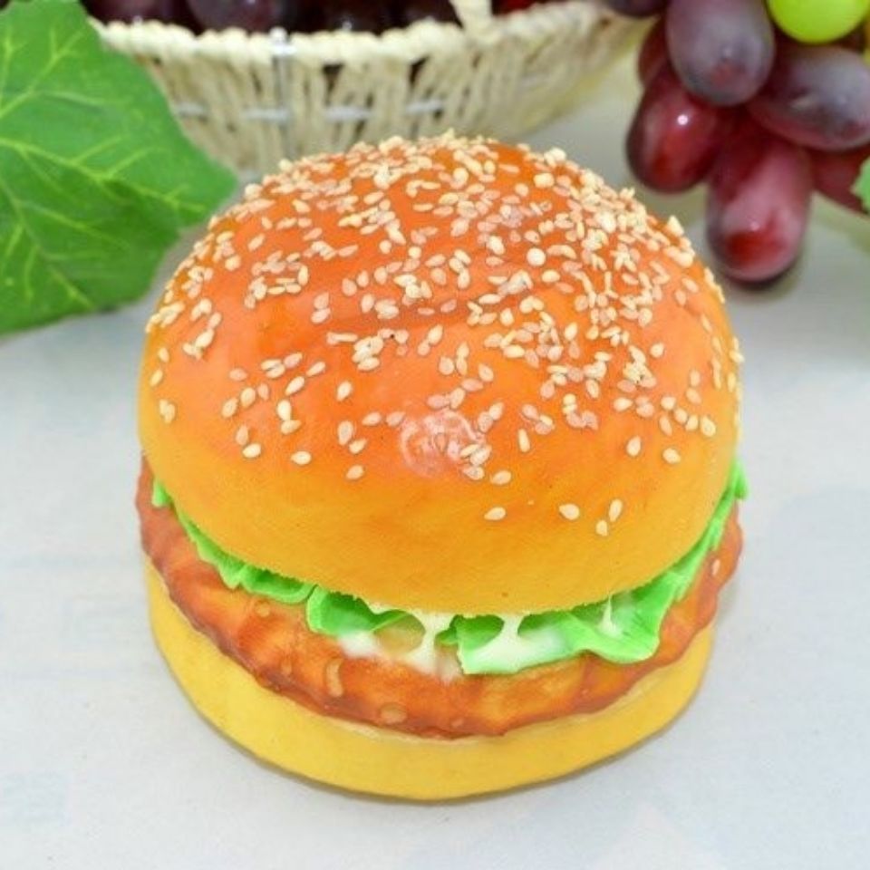 仿真汉堡模型芝麻大汉堡包模型PU假面包摆放装饰品商用假汉堡道具