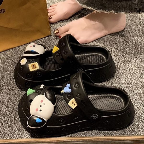 洞洞鞋女ins潮可愛卡通涼拖夏天防滑厚底沙灘鞋外穿時尚包頭拖鞋