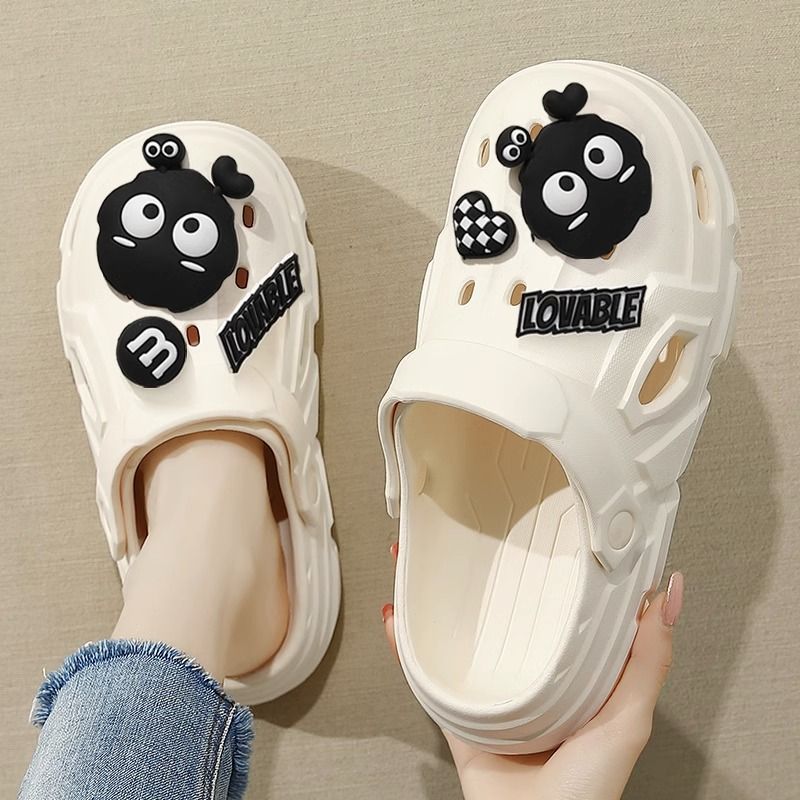 Hole shoes women 2023 new summer outdoor wear indoor home use non-slip thick bottom Baotou beach sandals and slippers