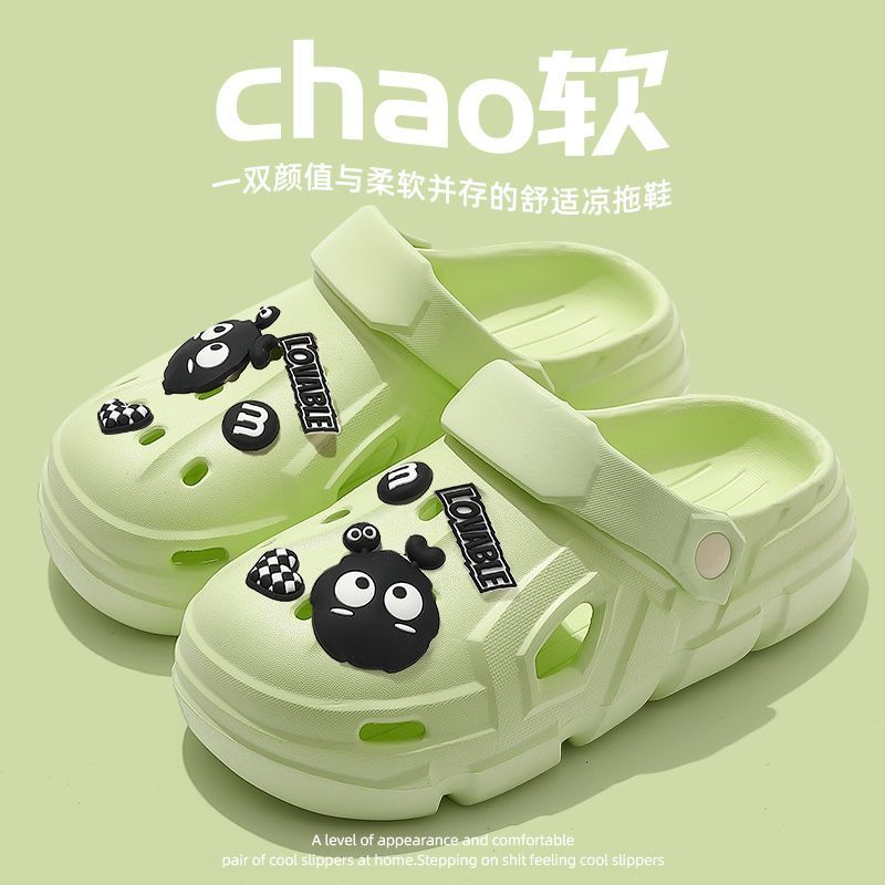 Hole shoes women 2023 new summer outdoor wear indoor home use non-slip thick bottom Baotou beach sandals and slippers