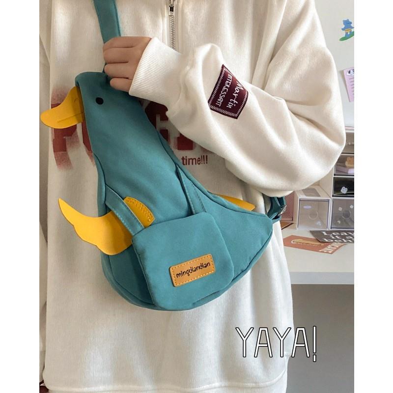 Original Little Duck Chest Bag Crossbody Bag Female Niche Design Girl Cute Nylon Small Bag Student Personalized Shoulder Bag