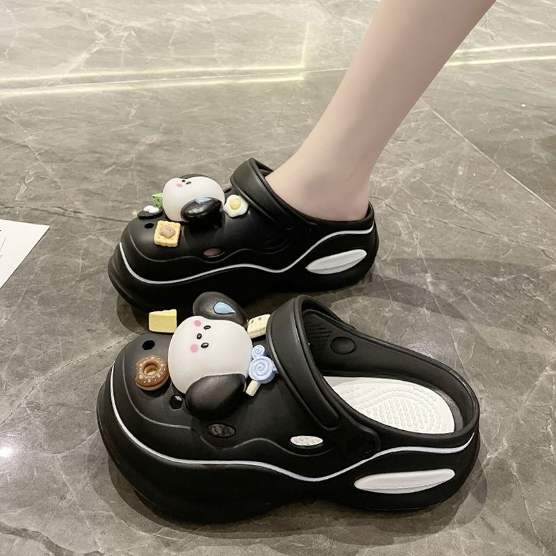 Hole shoes women's outerwear 2023 summer new all-match thick bottom non-slip casual beach sandals half slippers