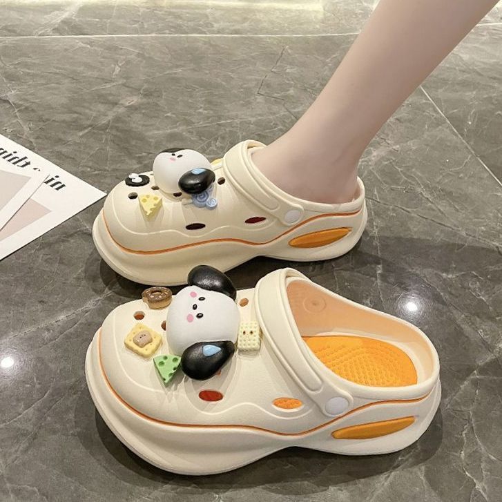 Hole shoes women's outerwear 2023 summer new all-match thick bottom non-slip casual beach sandals half slippers