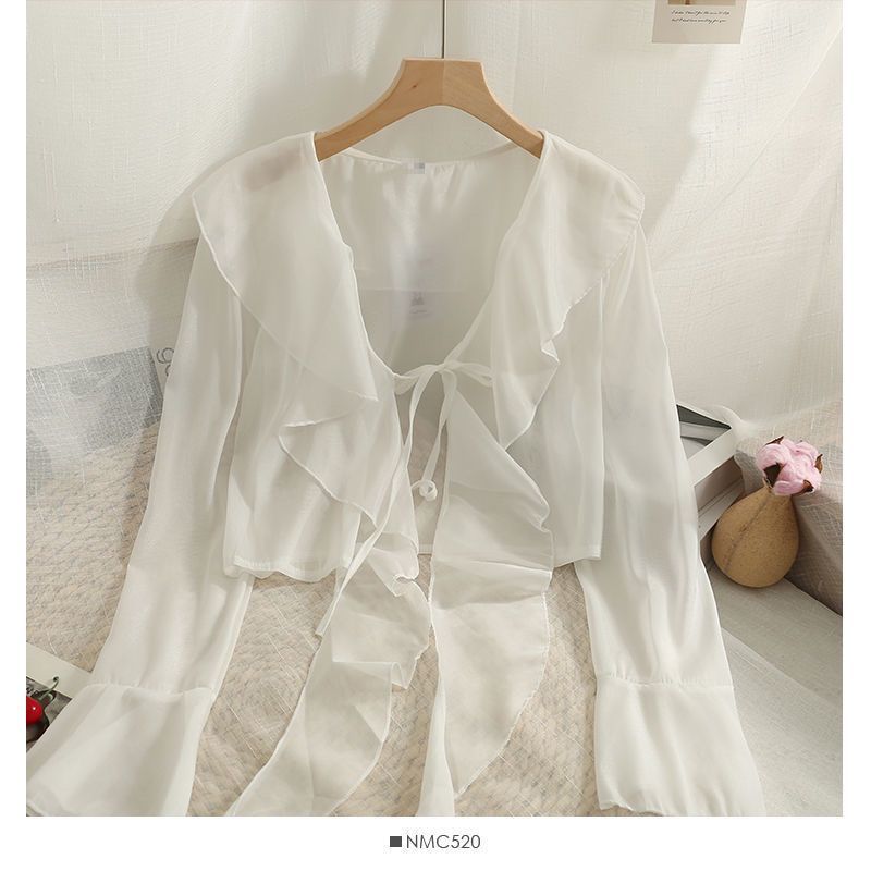Brand discount counter removal women's clothing cut label chiffon sun protection clothing cardigan suspender skirt outer blouse loose shawl