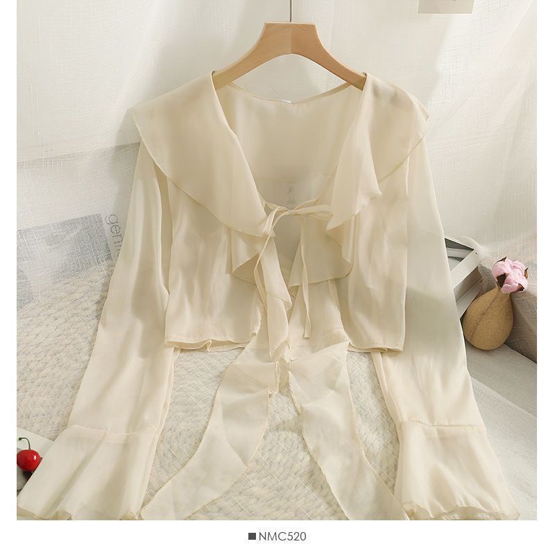 Brand discount counter removal women's clothing cut label chiffon sun protection clothing cardigan suspender skirt outer blouse loose shawl