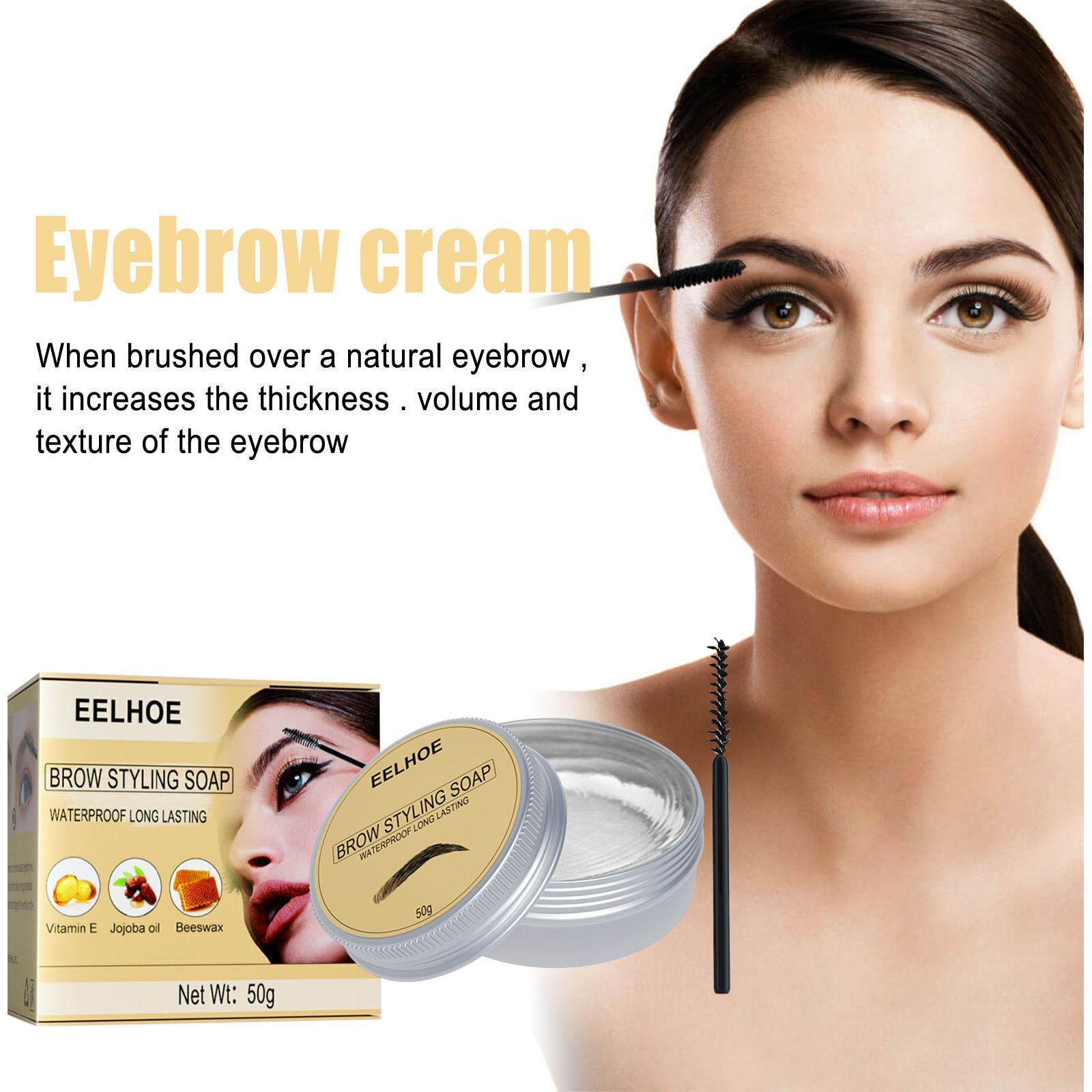 Eyebrow styling three-dimensional eyebrow shaping cream, colorless, transparent, refreshing, and long-lasting 2024_voghion.com