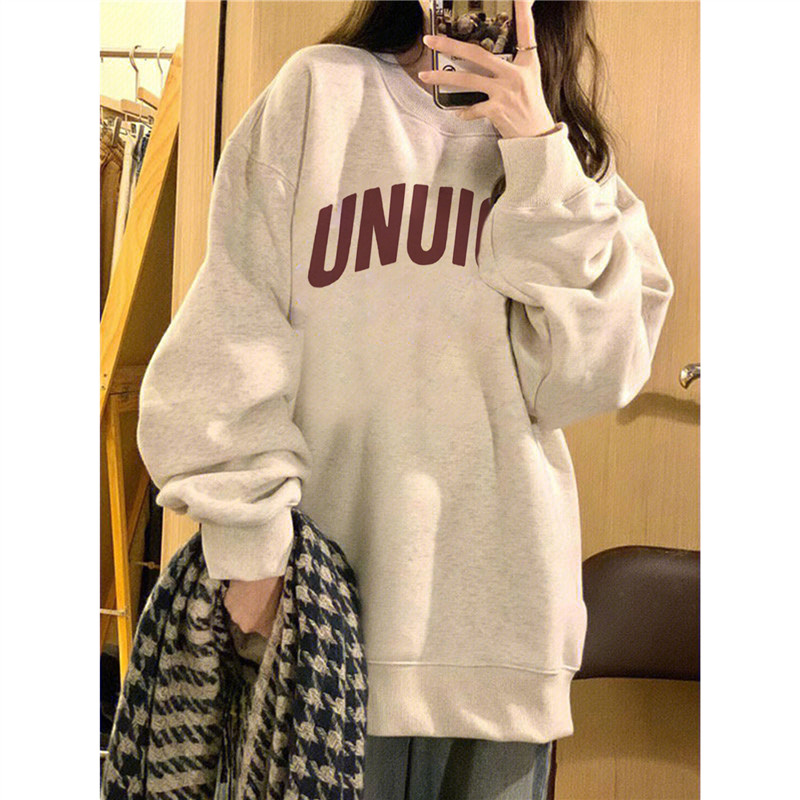 100%重磅純棉衛衣女寬鬆oversize2023春秋薄款ins潮寬鬆情侶上衣