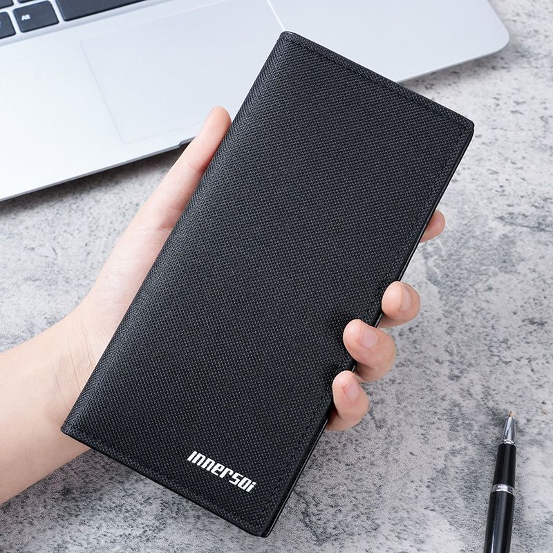 Men's canvas long wallet student youth personalized wallet multi-card slot casual suit bag high-end long wallet