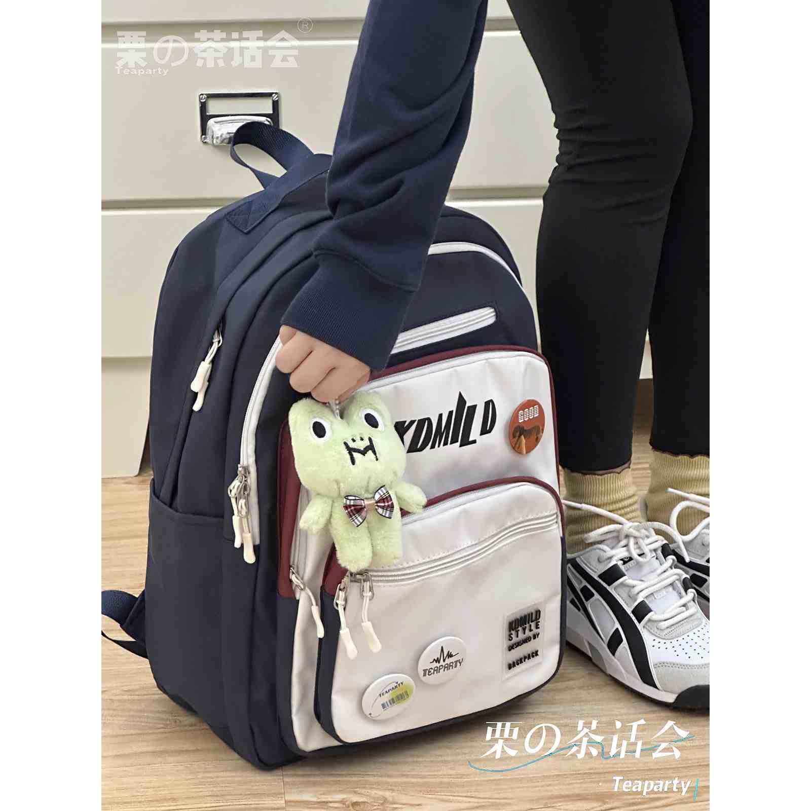 大容量書包女 ins小眾設計感工裝高中學生雙肩包男潮旅行電腦背包