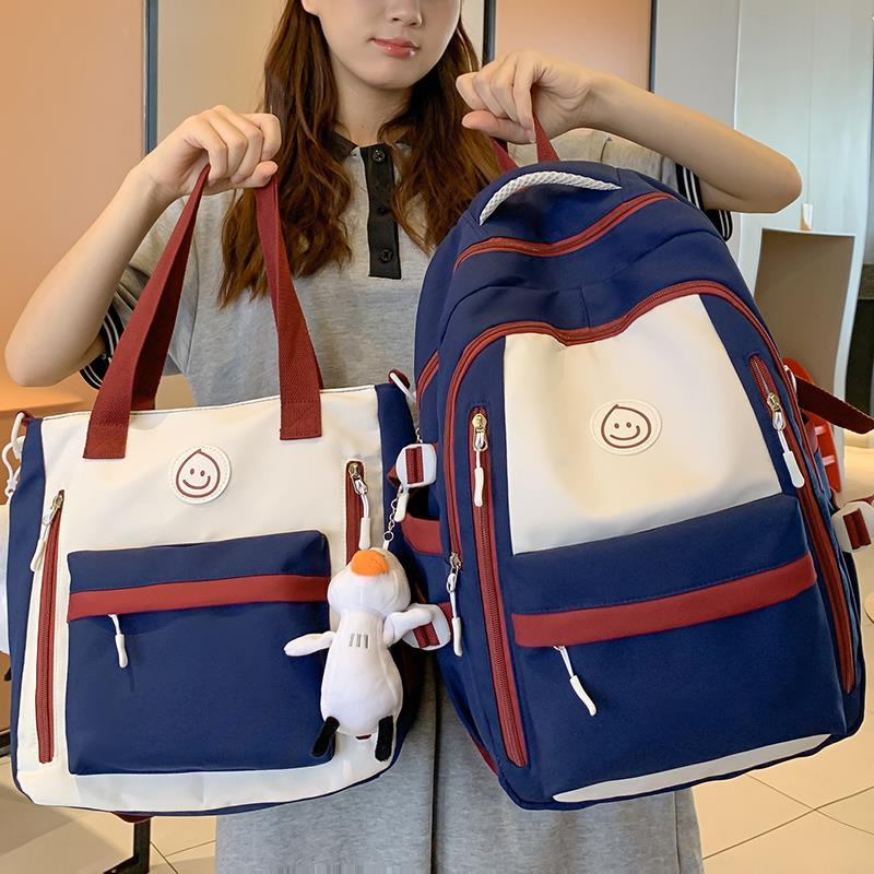 Schoolbags for girls, high school students, color matching junior high school students' bags, elementary school students' 2023 new style girls' children's backpacks