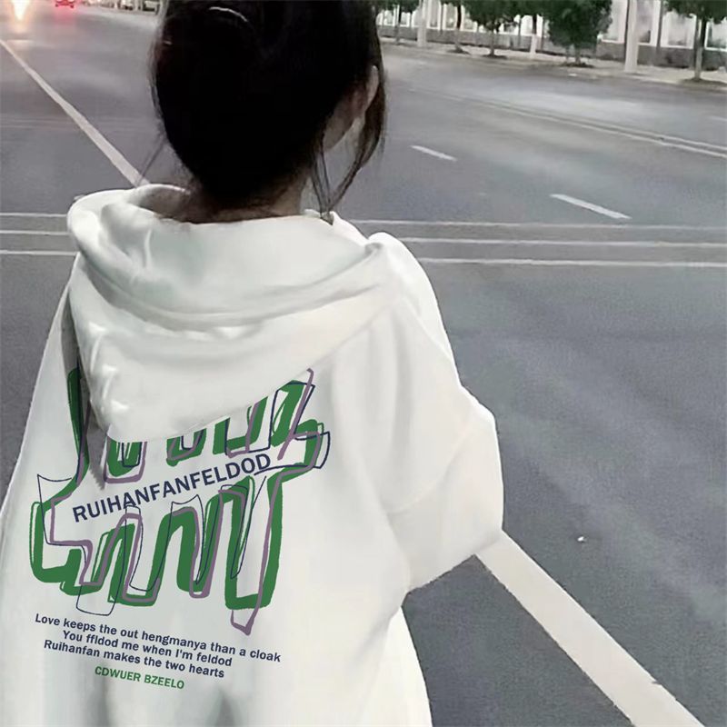 100%重磅純棉衛衣女oversize寬鬆2023春秋薄款高級感設計小眾上衣