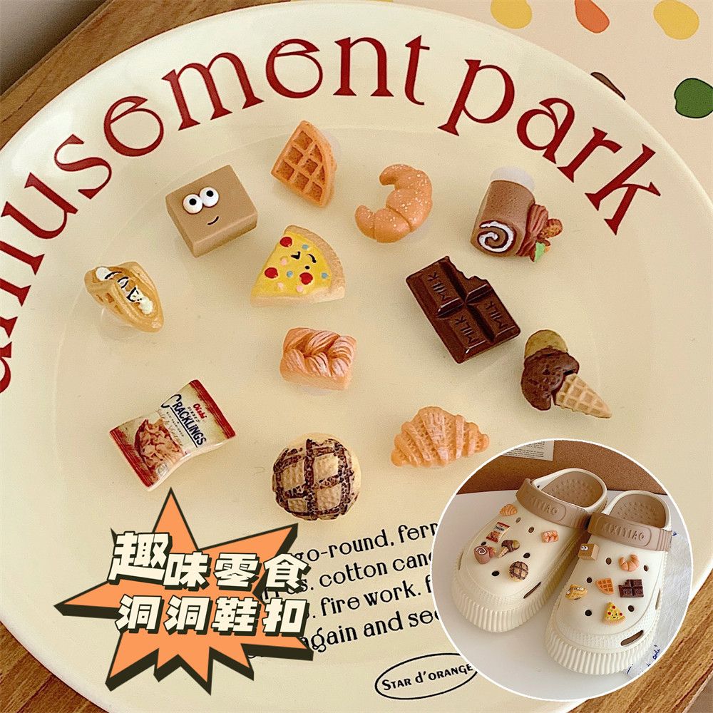 洞洞鞋配飾趣味可愛零食diy鞋子裝飾品可拆卸鞋扣立體鞋花