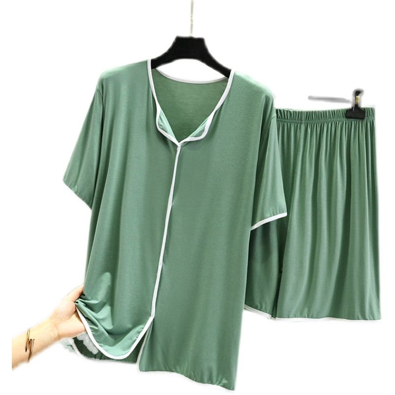 Summer thin short-sleeved home clothes can be worn outside loose large size fat mm modal pajamas and pajamas for women