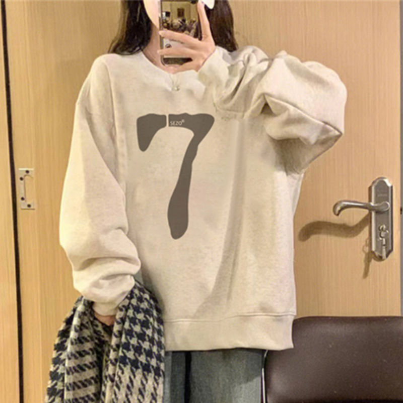 100%重磅純棉衛衣女寬鬆小個子2023春秋薄款爆款潮牌oversize上衣