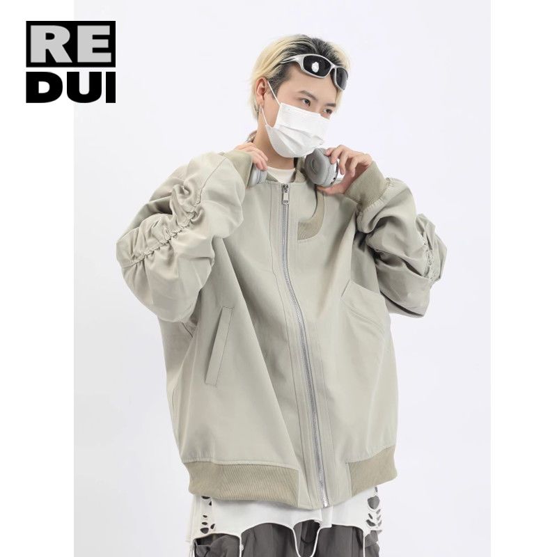 美式復古高街飛行夾克男常規款潮牌百搭棒球服港風oversize外套潮