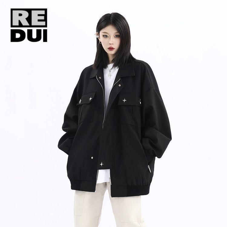 2023春季原創設計美式高街小眾外套薄款男女寬鬆高級感夾克上衣潮
